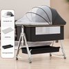Multi Functional Baby Crib with Foldable Height Adjustment Splicing, Portable And Movable Bedside Swing, Cradle, Sleeping Bed