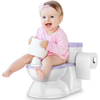 Real Feel Potty in Baby Size Toddler Potty Training Toilet Lifelike Flushing Sound With Wet Wipes Storage